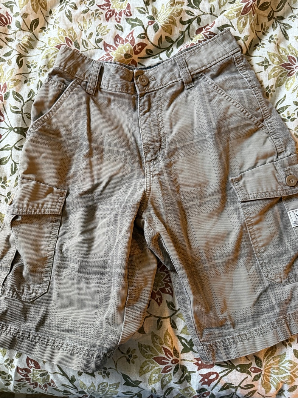 Vans Kids Plaid Cargo Shorts - Light Gray